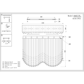 Светильник потолочный Newport 8400 Catrin 8407/PL chrome-1