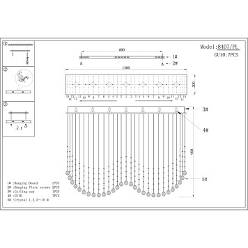 Светильник потолочный Newport 8400 Catrin 8407/PL gold-1