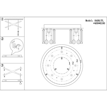 Светильник потолочный Newport 8400 8408/PL gold NEW-1
