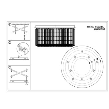 Светильник потолочный Newport 8400 8410/PL gold-1