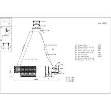 Люстра Newport 8450 Valencia 8450+28/S gold-3