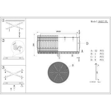 Светильник потолочный Newport 8450 8457/PL chrome-1