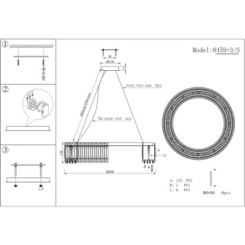 Люстра Newport 8450 8459+3/S chrome-1