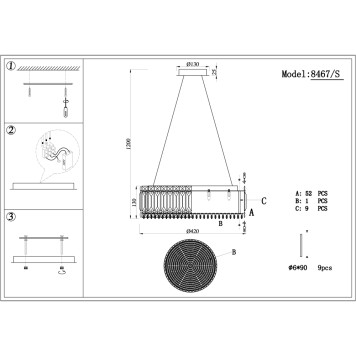 Люстра Newport 8460 8467/S chrome-1