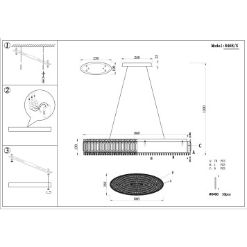 Люстра Newport 8460 8468/S chrome-2