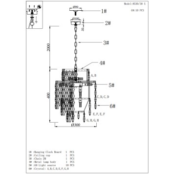 Люстра Newport 8530 Tiffany 8530/30 S gold polished-2