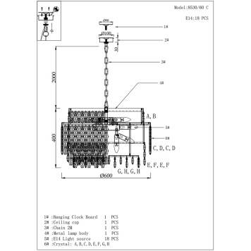 Люстра Newport 8530 Tiffany 8530/60 C gold polished-2