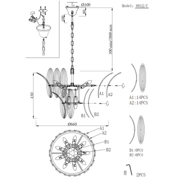 Люстра Newport 8800 8812/C gold-2