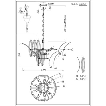 Люстра Newport 8800 8812/C new-2