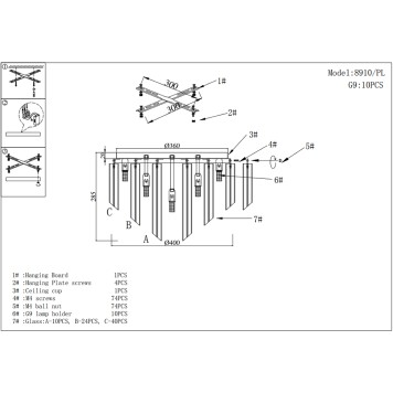 Светильник потолочный Newport 8900 Amanda 8910/PL gold-1