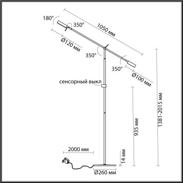 Торшер Odeon Light Denzel 4321/20FL-2