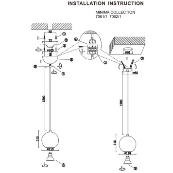 Люстра Odeon Light Caucho 7061/1-10