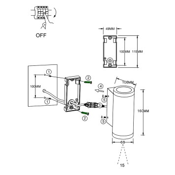 Уличный настенный светильник Odeon Light Long 7071/8WL-5