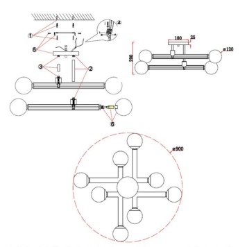 Светильник потолочный Omnilux Bucine OML-29507-08-1