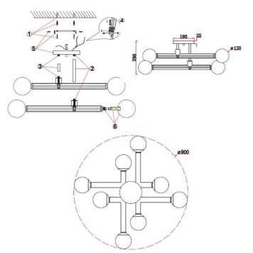 Светильник потолочный Omnilux Bucine OML-29517-08-1