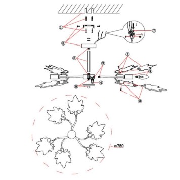 Светильник потолочный Omnilux Vitereta OML-52707-06-1