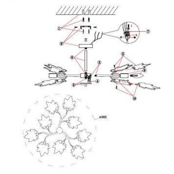 Светильник потолочный Omnilux Vitereta OML-52707-09-1