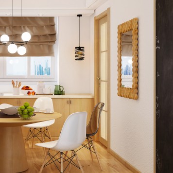 Зеркало Runden Дубовые планки V20083-1