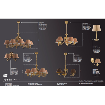 Люстра Kutek San Marino Swarovski Shades SAN-ZW-6(P/A)SW-1