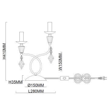 Лампа настольная Stilfort Grace 1053/05/02T-2