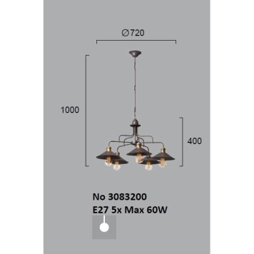 Люстра Viokef  Rustic 3083200-5