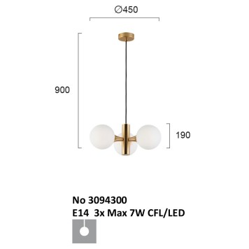 Люстра Viokef Globe 3094300-2