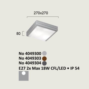 Уличный потолочный светильник Viokef Leros SQ 4049300-2