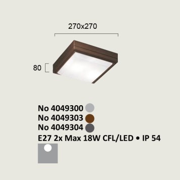 Уличный настенно-потолочный светильник Viokef Leros SQ 4049303-1