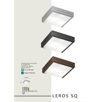 Уличный потолочный светильник Viokef Leros SQ 4049304-1