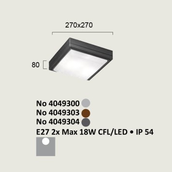 Уличный потолочный светильник Viokef Leros SQ 4049304-2