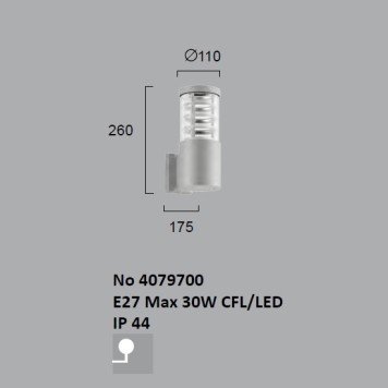 Уличный настенный светильник Viokef Naxos 4079700-1