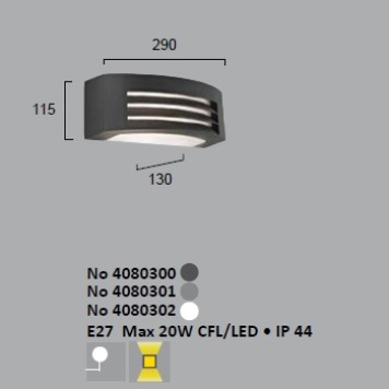 Уличный настенный светильник Viokef Limnos 4080301-2