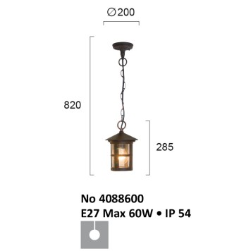 Уличный потолочный светильник Viokef Skiathos 4088600-1