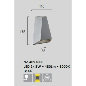 Уличный настенный светильник Viokef Tech 4097800-1
