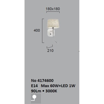 Бра Viokef Hendrix 4174600-4