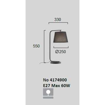 Лампа настольная Viokef Cobbe 4174900-3