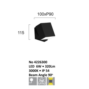Уличный настенный светильник Viokef Quadro 4226300-2