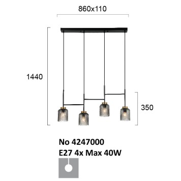 Люстра Viokef Zac 4247000-3