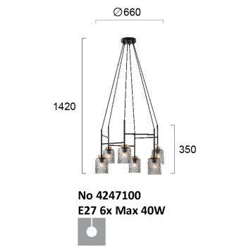 Люстра Viokef Zac 4247100-3