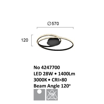 Светильник потолочный Viokef Berlin 4247700-2
