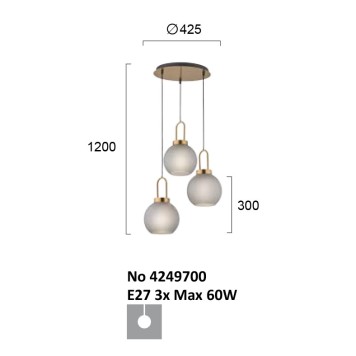 Люстра Viokef Doria 4249700-1