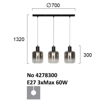 Люстра Viokef Adam 4278300-3
