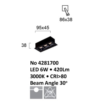 Светильник точечный Viokef Aden 4281700-2
