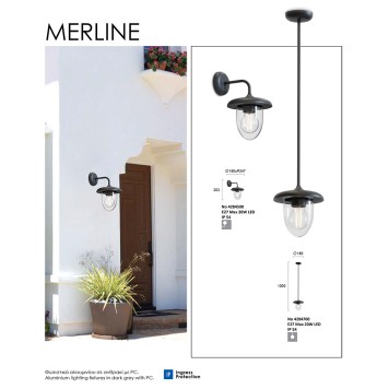 Уличный настенный светильник Viokef Merline 4284500-2