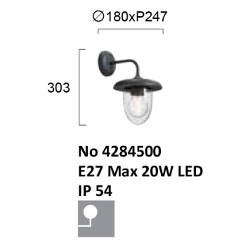 Уличный настенный светильник Viokef Merline 4284500-3
