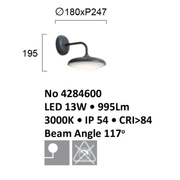 Уличный настенный светильник Viokef Merline 4284600-2