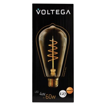 Диммируемая светодиодная лампа колба Voltega E27 4W (соответствует 60 Вт) 300Lm 2000К (желтый) 7077-6