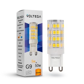 Светодиодная лампа Voltega 220V G9 5W (соответствует 50 Вт) 460Lm 3000K (теплый белый) 7185