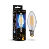 Светодиодная лампа филаментная свеча Voltega Crystal Candle matt E14 6W (соответствует 60 Вт) 700Lm 3000К (теплый белый) 7207