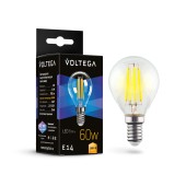 Светодиодная лампа филаментная Voltega Crystal Globe E14 6W (соответствует 60 Вт) 700Lm 3000К (теплый белый) 7213
